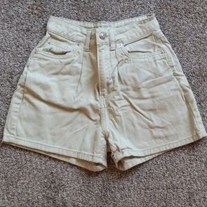 H&M Sage Green High Waist Shorts